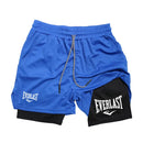 Men Running Shorts 2 in 1 Double-deck Sport Shorts Sportswear Gym Fitness Short Pants Training Jogging Bottom Men's Clothing
